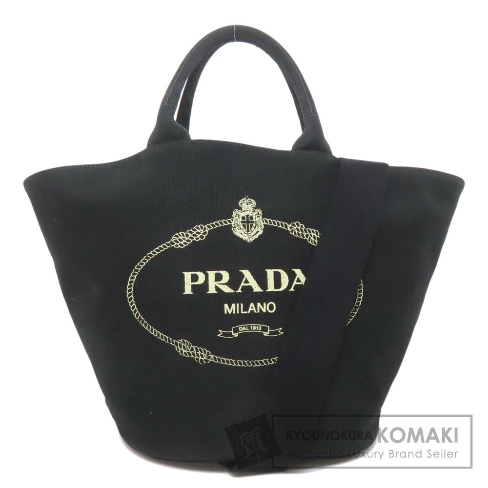 Prada Canapa 2way Tote Hand Bag Canvas - Picture 1 of 11